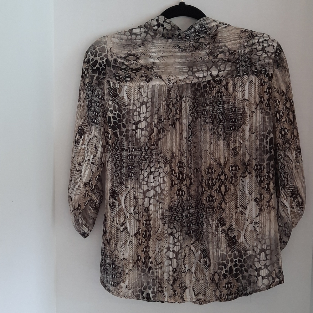 Sara Michelle Sparkly Sheer Blouse Sz PM - Picture 8 of 8
